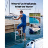 VEVOR Dock Ladder, Removable 3 Steps, 500 lbs Load Capacity, Aluminum Alloy Pontoon Boat Ladder with 3.1'' Wide Step & Nonslip Rubber Mat, Easy to Install for Ship/Lake/Pool/Marine Boarding