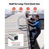VEVOR Dock Ladder, Removable 5 Steps, 500 lbs Load Capacity, Aluminum Alloy Pontoon Boat Ladder with 3.1'' Wide Step & Nonslip Rubber Mat, Easy to Install for Ship/Lake/Pool/Marine Boarding