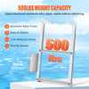 VEVOR Dock Ladder, Removable 4 Steps, 500 lbs Load Capacity, Aluminum Alloy Pontoon Boat Ladder with 3.1'' Wide Step & Nonslip Rubber Mat, Easy to Install for Ship/Lake/Pool/Marine Boarding