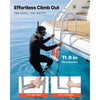 VEVOR Removable Dock Ladder, 3 Steps, Aluminum Alloy Pontoon Boat Swim Ladder, with Non-Slip Wide PP Steps, 500 lbs Weight Capacity, Quick Release Design, for Lake Swimming, Pool, Marine Boarding