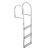 VEVOR Removable Dock Ladder, 3 Steps, Aluminum Alloy Pontoon Boat Swim Ladder, with Non-Slip Wide PP Steps, 500 lbs Weight Capacity, Quick Release Design, for Lake Swimming, Pool, Marine Boarding