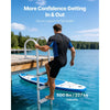 VEVOR Removable Dock Ladder, 4 Steps, Aluminum Alloy Pontoon Boat Swim Ladder, with Non-Slip Wide PP Steps, 500 lbs Weight Capacity, Quick Release Design, for Lake Swimming, Pool, Marine Boarding