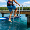 VEVOR Removable Dock Ladder, 4 Steps, Aluminum Alloy Pontoon Boat Swim Ladder, with Non-Slip Wide PP Steps, 500 lbs Weight Capacity, Quick Release Design, for Lake Swimming, Pool, Marine Boarding