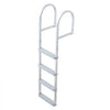 VEVOR Removable Dock Ladder, 4 Steps, Aluminum Alloy Pontoon Boat Swim Ladder, with Non-Slip Wide PP Steps, 500 lbs Weight Capacity, Quick Release Design, for Lake Swimming, Pool, Marine Boarding
