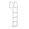 VEVOR Removable Dock Ladder, 4 Steps, Aluminum Alloy Pontoon Boat Swim Ladder, with Non-Slip Wide PP Steps, 500 lbs Weight Capacity, Quick Release Design, for Lake Swimming, Pool, Marine Boarding