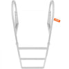 VEVOR Dock Ladder, Flip-Up 3 Steps, 350 lbs Load Capacity, Aluminum Alloy Pontoon Boat Ladder with 2'' Wide Step & Nonslip Rubber Mat, Easy to Install for Ship/Lake/Pool/Marine Boarding