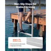 VEVOR Flip-Up Dock Ladder, 4-Step, Heavy-Duty Aluminum Alloy Pontoon Boat Swim Ladder, with Non-Slip Wide Steps, 350 lbs Weight Capacity, Pull Rope Assist, for Lake Swimming, Pool, Marine Boarding