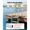 VEVOR Retractable Dock Ladder, 5 Steps, Aluminum Alloy Pontoon Boat Swim Ladder, with Non-Slip Wide Steps, 350 lbs Weight Capacity, Adjustable Height, for Lake Swimming, Pool, Boat, Marine Boarding