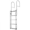 VEVOR Retractable Dock Ladder, 5 Steps, Aluminum Alloy Pontoon Boat Swim Ladder, with Non-Slip Wide Steps, 350 lbs Weight Capacity, Adjustable Height, for Lake Swimming, Pool, Boat, Marine Boarding
