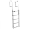 VEVOR Retractable Dock Ladder, 5 Steps, Aluminum Alloy Pontoon Boat Swim Ladder, with Non-Slip Wide Steps, 350 lbs Weight Capacity, Adjustable Height, for Lake Swimming, Pool, Boat, Marine Boarding