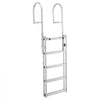 VEVOR Retractable Dock Ladder, 5 Steps, Aluminum Alloy Pontoon Boat Swim Ladder, with Non-Slip Wide Steps, 350 lbs Weight Capacity, Adjustable Height, for Lake Swimming, Pool, Boat, Marine Boarding