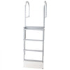 VEVOR Retractable Dock Ladder, 4 Steps, Aluminum Alloy Pontoon Boat Swim Ladder with Auto-Lift Float, Non-Slip Wide Steps, 500 lbs Weight Capacity, Adjustable Height, for Lake Pool Marine Boarding