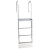 VEVOR Retractable Dock Ladder, 4 Steps, Aluminum Alloy Pontoon Boat Swim Ladder with Auto-Lift Float, Non-Slip Wide Steps, 500 lbs Weight Capacity, Adjustable Height, for Lake Pool Marine Boarding