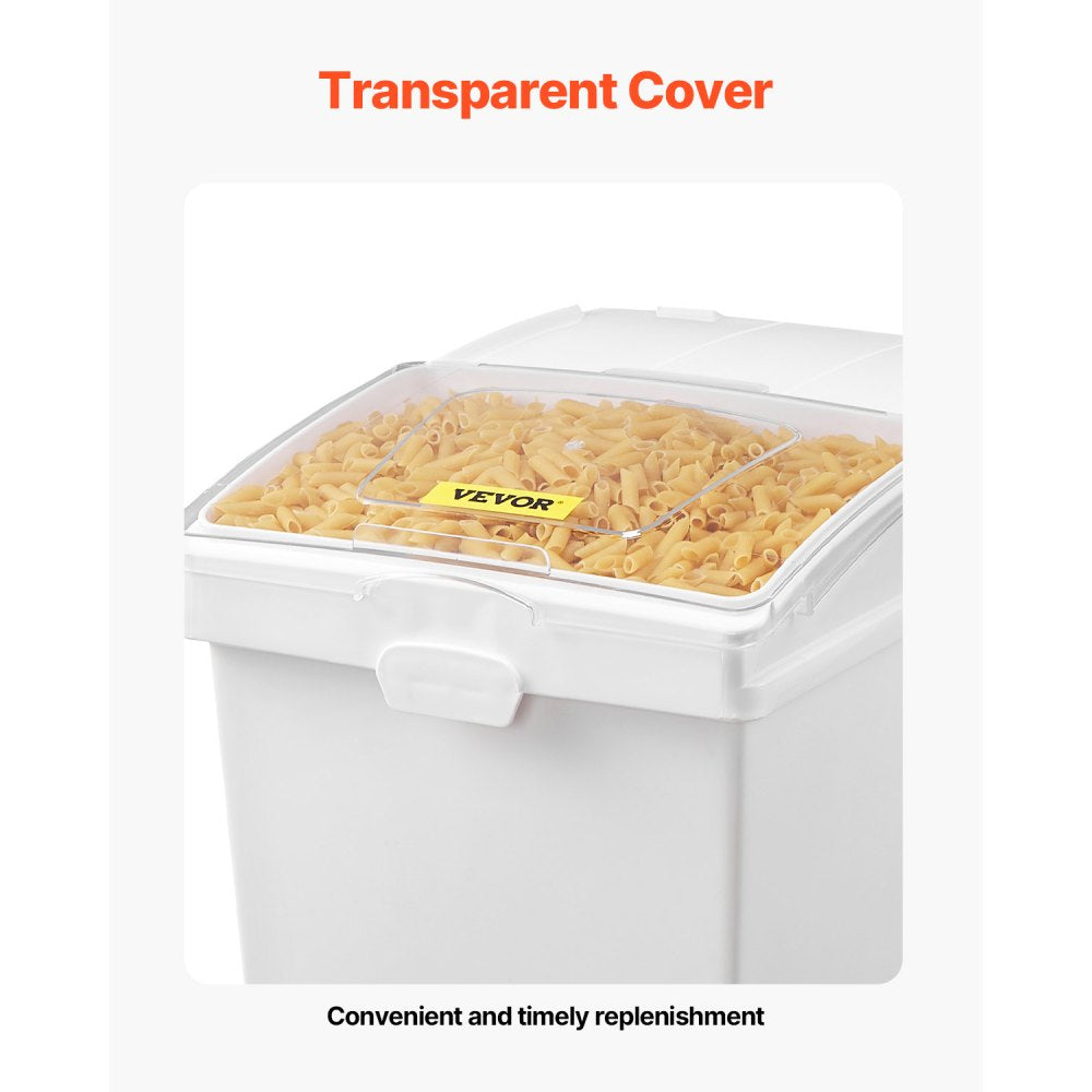 VEVOR Rice Storage Container, 10.5Gallon/40L x3 Capacity Large Dog Food Dispenser Bin, Kitchen Ingredient Grain Cereal Flour Bin, Pet food Containers with Wheels, 3 Scoops, and Airtight Lid, 3 Pack