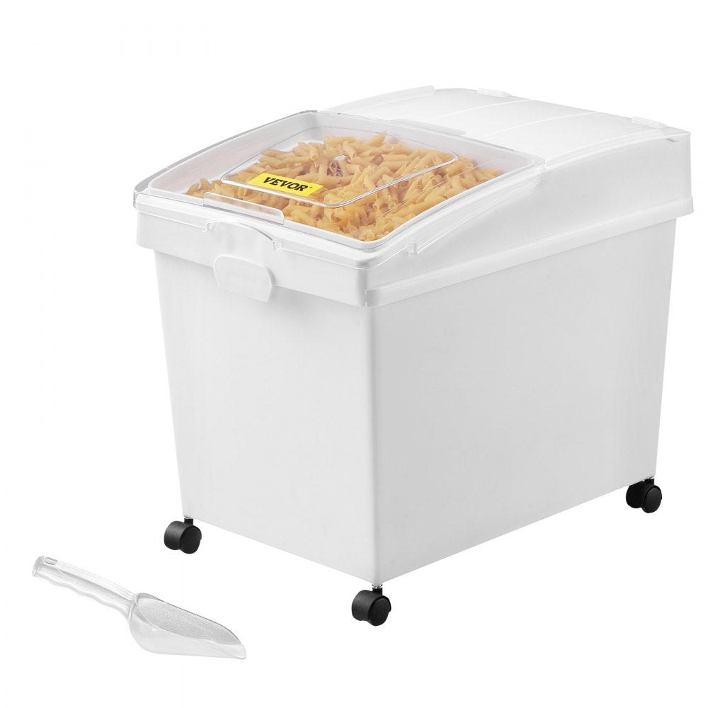 VEVOR Rice Storage Container, 10.5Gallon/40L x3 Capacity Large Dog Food Dispenser Bin, Kitchen Ingredient Grain Cereal Flour Bin, Pet food Containers with Wheels, 3 Scoops, and Airtight Lid, 3 Pack