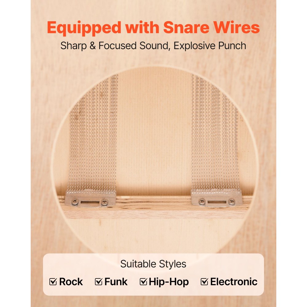 VEVOR Cajon Box Drum Wooden Birchwood Percussion Instrument Bass Drum with Snare Wires