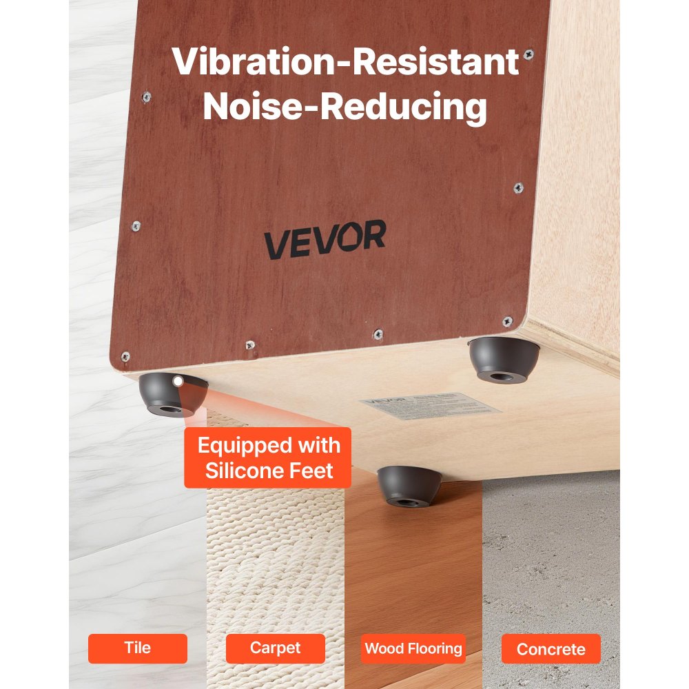 VEVOR Cajon Box Drum Wooden Birchwood Compact Percussion Instrument with Snare Wires