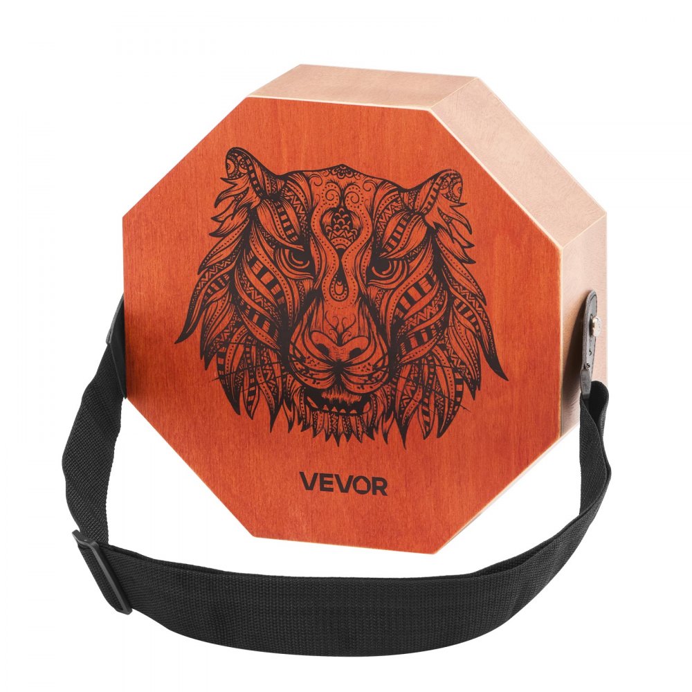 VEVOR Unique Cajon Box Drum, with Internal  Guitar Strings, Portable Wooden Percussion Box, Birch Wood Drum Musical Instrument with Adjustable Strap, for Beginners & Professionals, 11.6 x 11.6 x 4 in