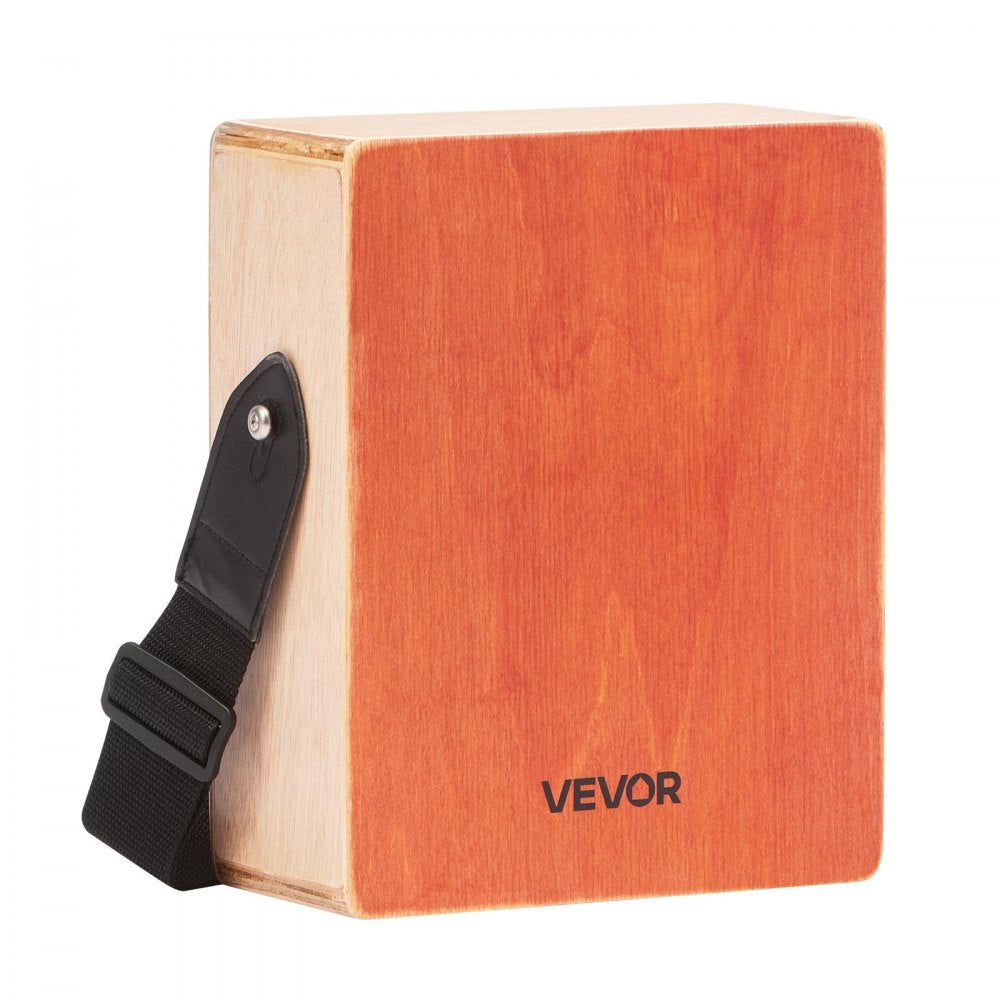 VEVOR Cajon Box Drum Wood Percussion Instrument with Guitar Strings Travel Bag Strap
