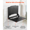 VEVOR Foldable Shower Seat Wall Mounted, 17.8" Folding Shower Bench with Supportive Backrest, Plastic Fold-Down Bathroom Corridor Seat with Stainless Steel Frame for Adults Seniors, 400LBS Loading
