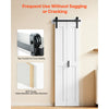 VEVOR Bifold Barn Door, 24" x 84", MDF Bi-Fold Sliding Closet Doors, Hardware Kit Included, H-Frame Space-Saving Design, Need to Assemble, for Bedroom, Living Room, Wardrobe and Room Divider, White