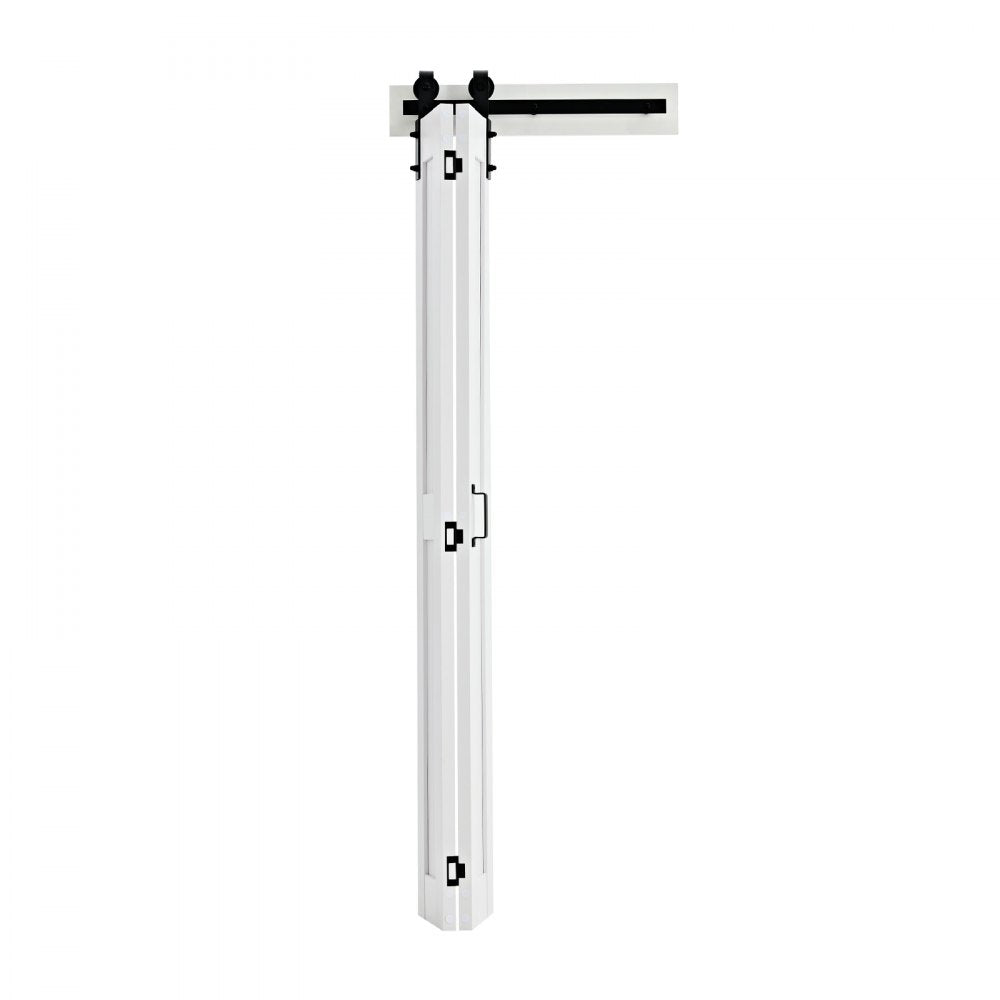 VEVOR Bifold Barn Door, 24" x 84", MDF Bi-Fold Sliding Closet Doors, Hardware Kit Included, H-Frame Space-Saving Design, Need to Assemble, for Bedroom, Living Room, Wardrobe and Room Divider, White
