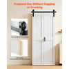 VEVOR Bifold Barn Door, 36" x 84", MDF Bi-Fold Sliding Closet Doors, Hardware Kit Included, H-Frame Space-Saving Design, Need to Assemble, for Bedroom, Living Room, Wardrobe and Room Divider, White
