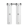 VEVOR Bifold Barn Door, 48" x 84", MDF Bi-Fold Sliding Closet Doors, Hardware Kit Included, H-Frame Space-Saving Design, Pre-Assembled Panels for Bedroom, Living Room, Wardrobe and Room Divider, White