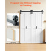 VEVOR Bifold Barn Door, 60" x 84", MDF Bi-Fold Sliding Closet Doors, Hardware Kit Included, H-Frame Space-Saving Design, Pre-Assembled Panels for Bedroom, Living Room, Wardrobe and Room Divider, White