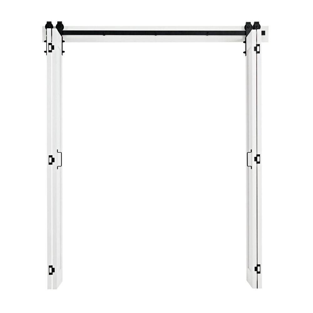 VEVOR Bifold Barn Door, 72" x 84", MDF Bi-Fold Sliding Closet Doors, Hardware Kit Included, H-Frame Space-Saving Design, Pre-Assembled Panels for Bedroom, Living Room, Wardrobe and Room Divider, White