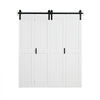 VEVOR Bifold Barn Door, 72" x 84", MDF Bi-Fold Sliding Closet Doors, Hardware Kit Included, H-Frame Space-Saving Design, Pre-Assembled Panels for Bedroom, Living Room, Wardrobe and Room Divider, White