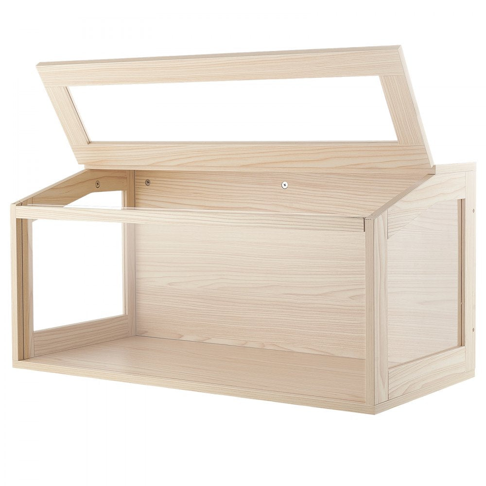 VEVOR Wooden Hamster Cage 31.9"x16.1"x16.1" 270° Viewing Hamster Habitat, Chewproof Acrylic Small Animal Cage with Openable Top, Large Pet Enclosure for Syrian/Dwarf Hamsters, Guinea Pigs & Gerbils