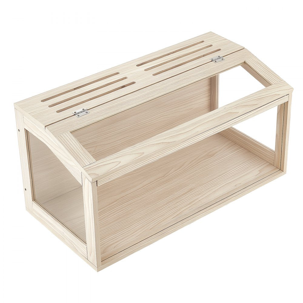 VEVOR Wooden Hamster Cage 31.9"x16.1"x16.1" 270° Viewing Hamster Habitat, Chewproof Acrylic Small Animal Cage with Openable Top, Large Pet Enclosure for Syrian/Dwarf Hamsters, Guinea Pigs & Gerbils