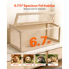 VEVOR Wooden Hamster Cage 48"x20.1"x20.1" 270° Viewing Hamster Habitat, Chewproof Acrylic Small Animal Cage with Openable Top, Large Pet Enclosure for Syrian/Dwarf Hamsters, Guinea Pigs & Gerbils