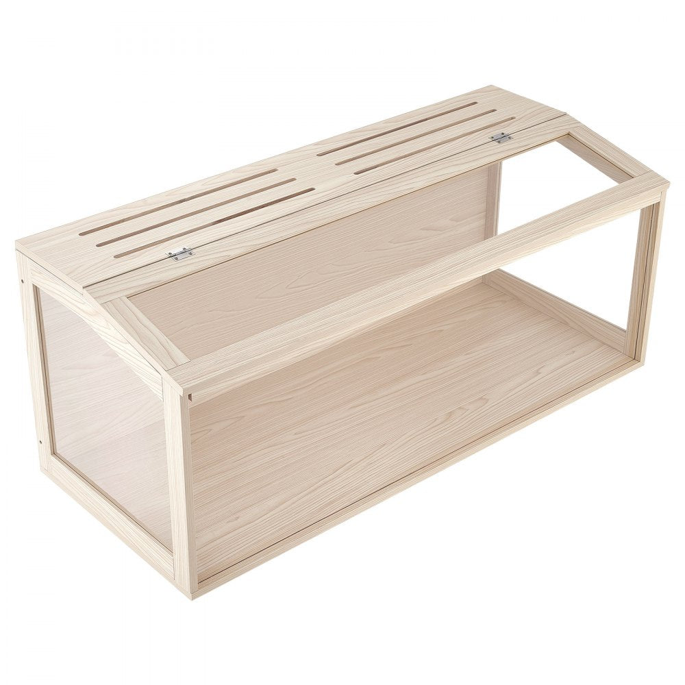 VEVOR Wooden Hamster Cage 48"x20.1"x20.1" 270° Viewing Hamster Habitat, Chewproof Acrylic Small Animal Cage with Openable Top, Large Pet Enclosure for Syrian/Dwarf Hamsters, Guinea Pigs & Gerbils