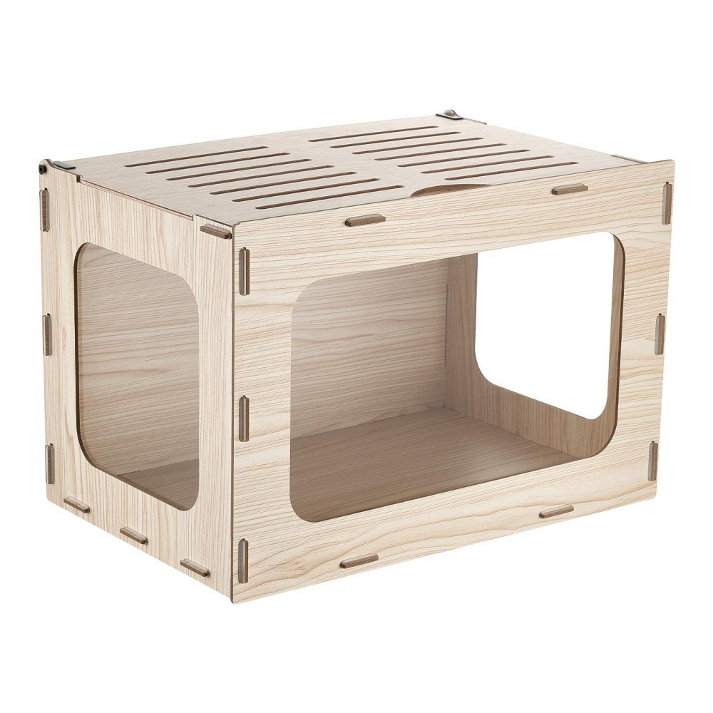 VEVOR Wooden Hamster Cage 23.8"x15.9"x15.9" 270° Viewing Hamster Habitat, Chewproof Small Animal Cage with Openable Top, Large Pet House Wood Enclosure for Syrian/Dwarf Hamsters, Guinea Pigs, Gerbils