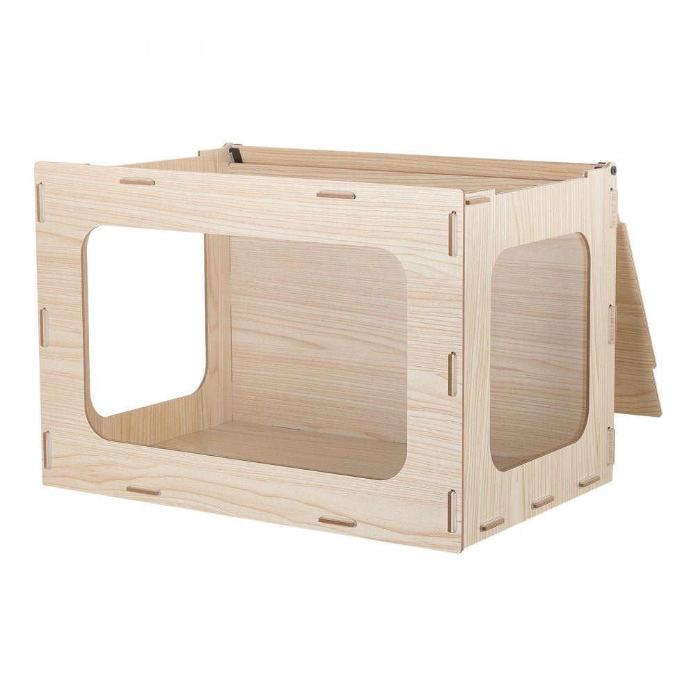 VEVOR Wooden Hamster Cage 23.8"x15.9"x15.9" 270° Viewing Hamster Habitat, Chewproof Small Animal Cage with Openable Top, Large Pet House Wood Enclosure for Syrian/Dwarf Hamsters, Guinea Pigs, Gerbils