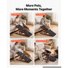 VEVOR Dog Ramp for Bed 13.8"-19.1" 5 Adjustable Height Foldable Pet Ramp, for Small & Senior Dogs to Get on Couch Sofa, 39.4" Long, Up to 220 lbs, Portable Wooden with Non-Slip Felt Surface & Handle