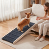 VEVOR Dog Ramp for Bed 13.8"-21.5" 4 Adjustable Height Foldable Pet Ramp, for Small & Senior Dogs to Get on Couch Sofa, 43" Long, Up to 70 lbs, Portable Wooden with Non-Slip Felt Surface & Handle