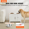 VEVOR Pet Feeding Station with 2 Stainless Steel Bowls, Elevated Dog Bowls with Storage, Dog Food Storage and Feeder Station with Storage Cabinet, Pet Toy Storage Organizer, for Dogs, Modern