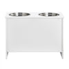 VEVOR Pet Feeding Station with 2 Stainless Steel Bowls, Elevated Dog Bowls with Storage, Dog Food Storage and Feeder Station with Storage Cabinet, Pet Toy Storage Organizer, for Dogs, Modern