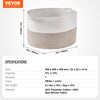 VEVOR Blanket Basket, 87L, Cotton Rope Basket, Woven Basket with Handles, 20" x 14" Round Laundry Hamper Basket Collapsible Extra Large Storage Basket Bins for Organizing Clothes Kids Toys Pillows