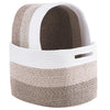 VEVOR Cotton Rope Basket, 22L, 3 Packs Storage Basket, Woven Basket Bins with Handles, Decorative Shelf Organizer Towel Hamper, Boho Toy Basket for Organizing Books Clothes Living Room 15 x 10 x 9 in