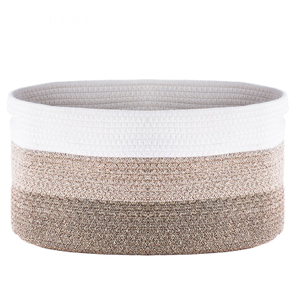 VEVOR Cotton Rope Basket, 22L, 3 Packs Storage Basket, Woven Basket Bins with Handles, Decorative Shelf Organizer Towel Hamper, Boho Toy Basket for Organizing Books Clothes Living Room 15 x 10 x 9 in