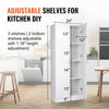 VEVOR Kitchen Pantry Cabinet, 60" Tall Food Pantry Storage Cabinet, 110LBS Freestanding Storage Cabinet Cupboard with 3 Shelves(2 Adjustable), Engineered Wood Utility Pantry for Kitchen, Dining Room