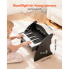 VEVOR Kids Piano Keyboard, 25 Keys Wooden Digital Piano for Kids, Mini Music Educational Instrument Toy with Realistic Sound, Dual Power, Adjustable Volume for Toddlers, Boys Girls Learning, Black