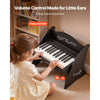 VEVOR Kids Piano Keyboard, 25 Keys Wooden Digital Piano for Kids, Mini Music Educational Instrument Toy with Realistic Sound, Dual Power, Adjustable Volume for Toddlers, Boys Girls Learning, Black