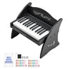 VEVOR Kids Piano Keyboard, 25 Keys Wooden Digital Piano for Kids, Mini Music Educational Instrument Toy with Realistic Sound, Dual Power, Adjustable Volume for Toddlers, Boys Girls Learning, Black