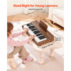 VEVOR Kids Piano Keyboard, 37 Keys Wooden Digital Piano for Kids, Mini Music Educational Instrument Toy with Realistic Sound, Dual Power, Adjustable Volume for Toddlers, Boys Girls Learning,Walnut