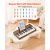 VEVOR Kids Piano Keyboard, 37 Keys Wooden Digital Piano for Kids, Mini Music Educational Instrument Toy with Realistic Sound, Dual Power, Adjustable Volume for Toddlers, Boys Girls Learning,Walnut